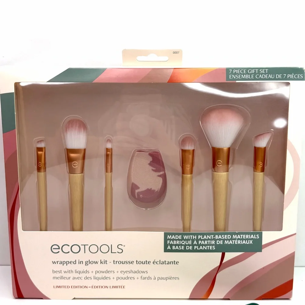 EcoTools Pink Wrapped in Glow 7PC Makeup Brush Set + 2 Eyeshadow Bonus Brushes